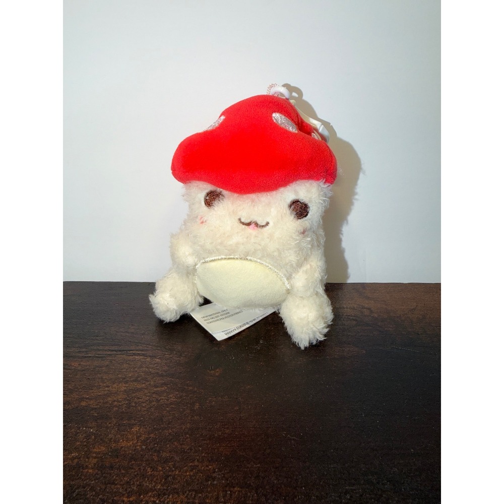 Cuddle Barn Plushgoals Wawa Toadstool Mushroom Frog Clip On Plush Bag Charm
